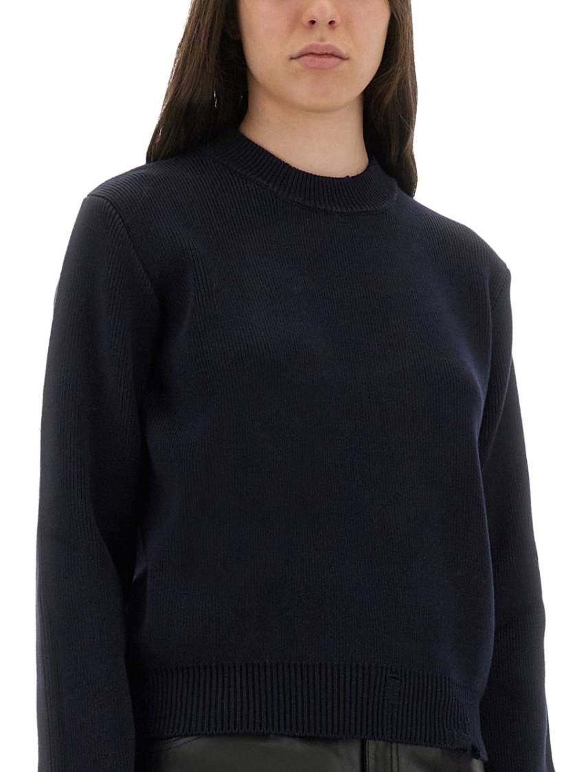 Golden Goose Cotton Jersey Crew Neck Long Sleeves In Black