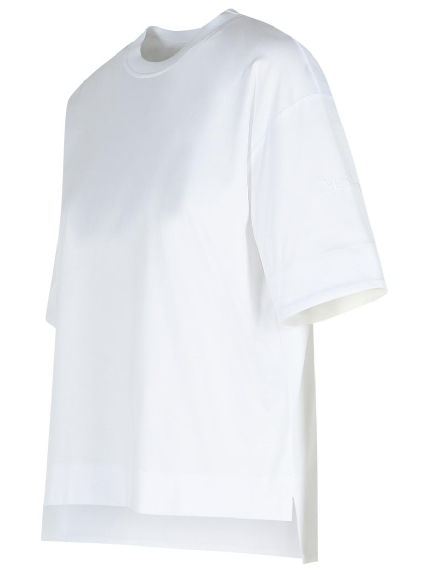 Max Mara Maser Short White Cotton T-shirt In White