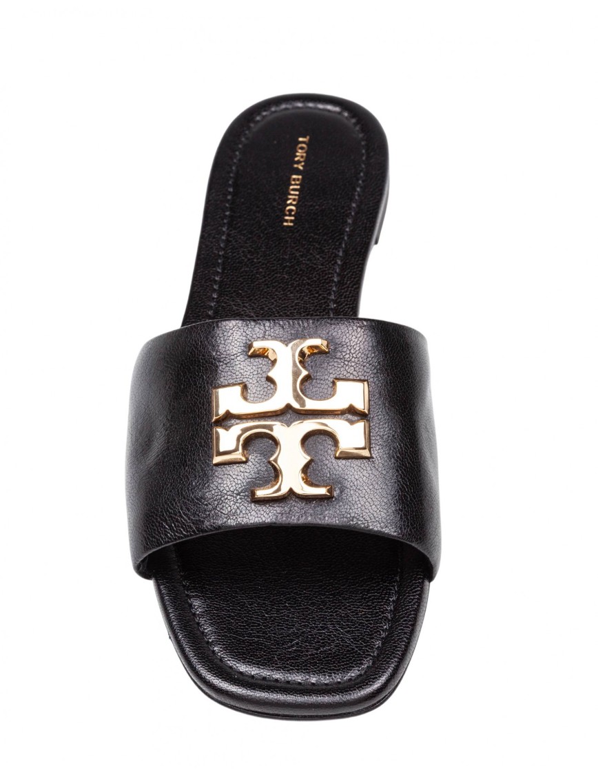 Tory Burch Eleanor Leather Slider Color Black