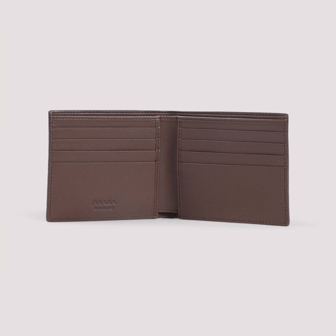 Prada Black Grained Calf Leather Billford Wallet