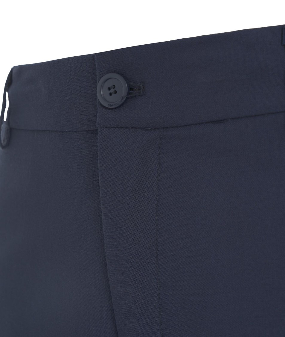 SEMICOUTURE SEMI COUTURE TAILORED WIDE LEG TROUSERS IN VIRGIN WOOL BLEND