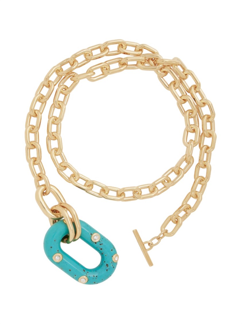 Rabanne Chunky Chain Pendant Necklace In Gold