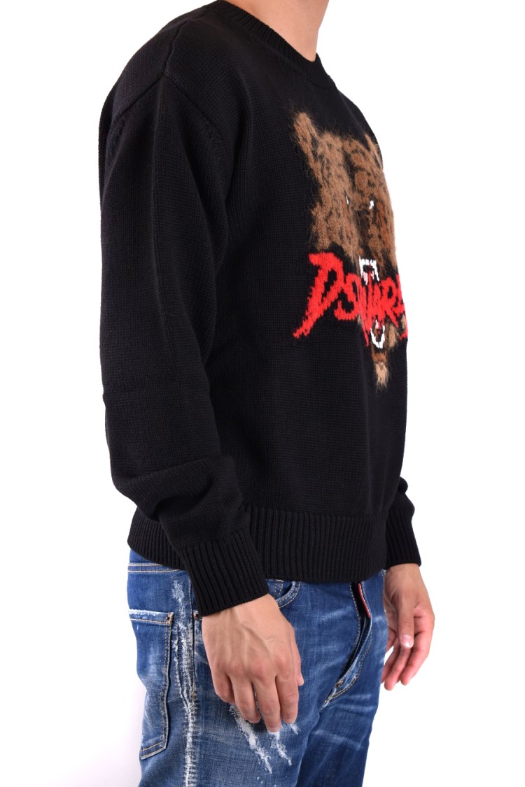Dsquared2 Man Sweater Black Size L Wool, Polyamide, Cotton, Mohair Wool, Alpaca Wool