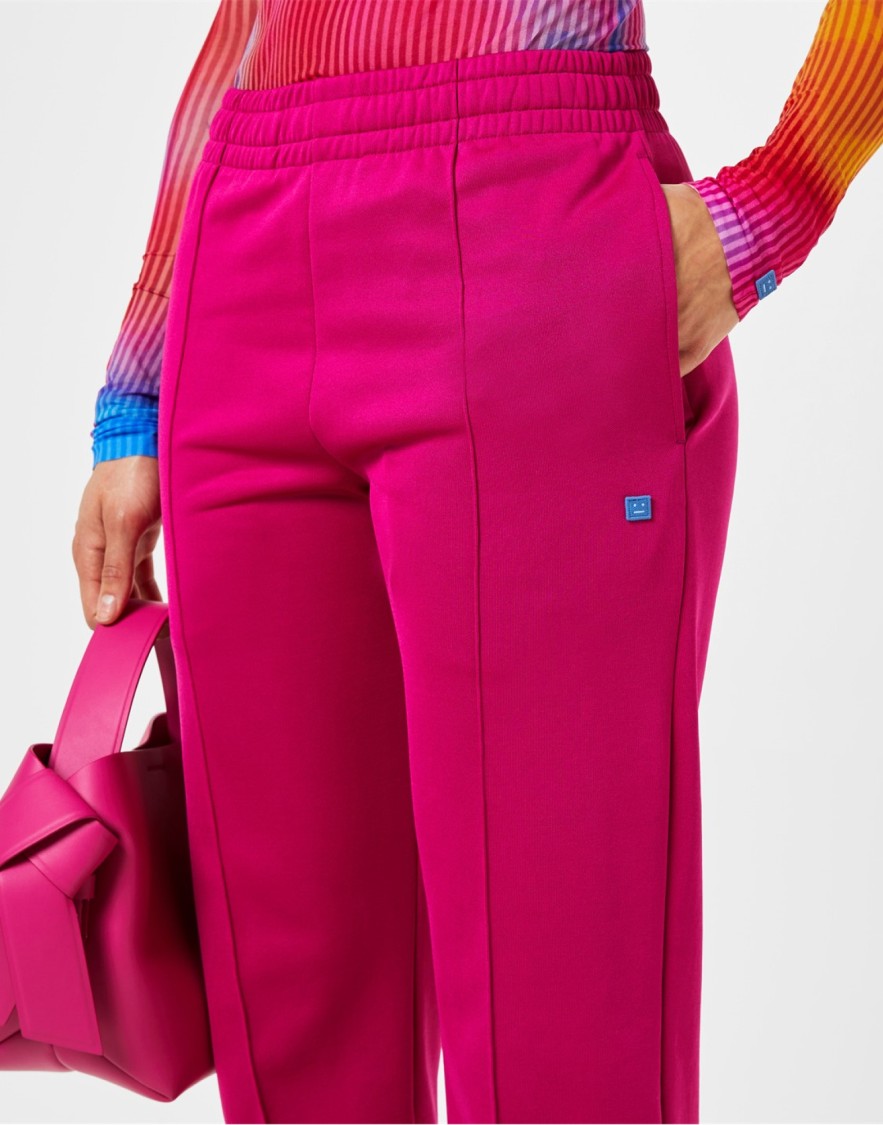Acne Studios Fuchsia Pink Feist Face Track Pants In Pink