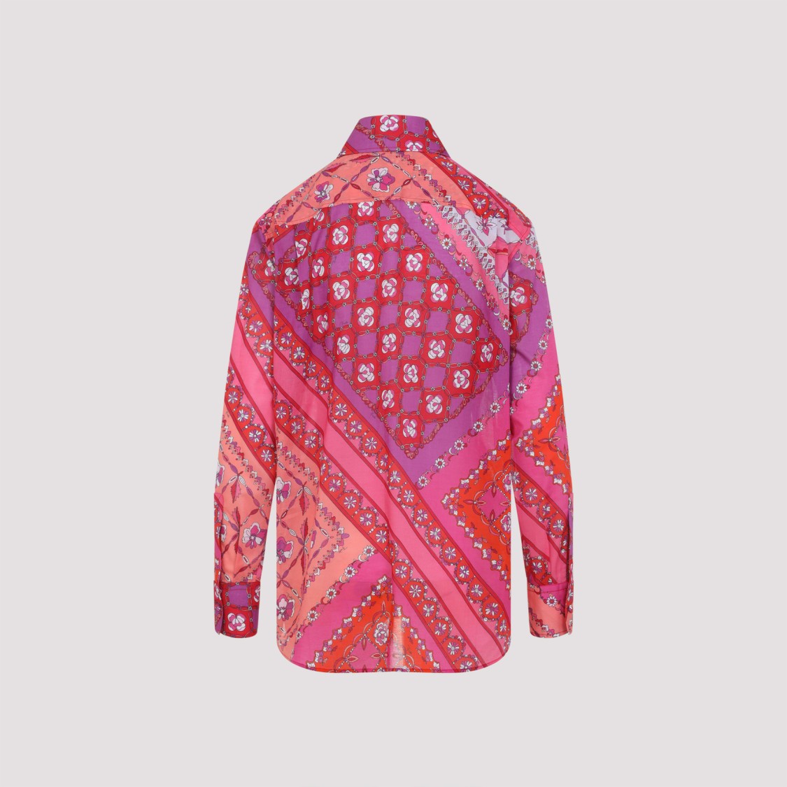 Pucci Geometric And Floral Pattern Shirt In Pink