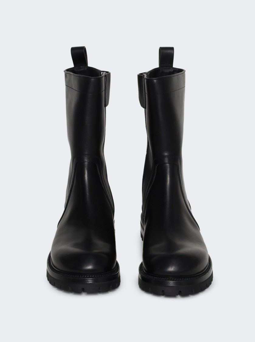Rick Owens Army Creeper Leather Boots In Black