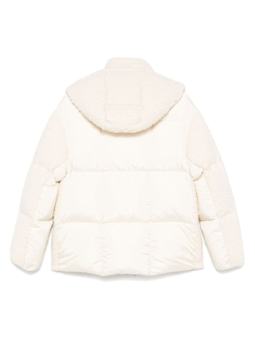 Shop Moncler Beige Parka With High Collar In Neutrals