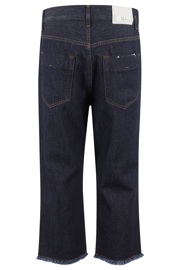 Shop Tela Frayed Hem Blue Jeans