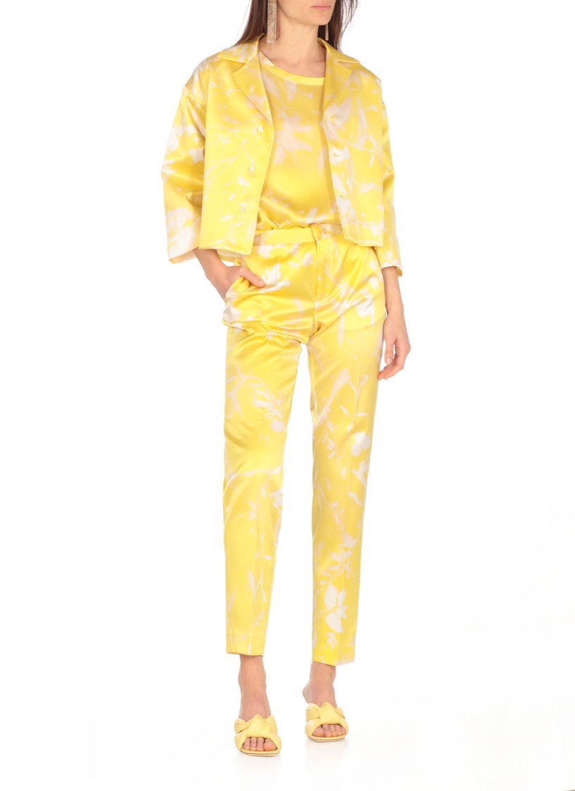 Shop Fabiana Filippi All-over Patterned Silk Blazer In Yellow