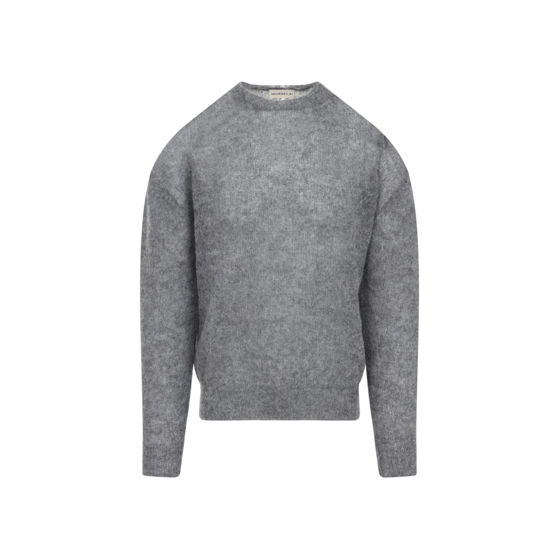 Mordecai Grey Melange Mohair Crewneck Sweater In Gray