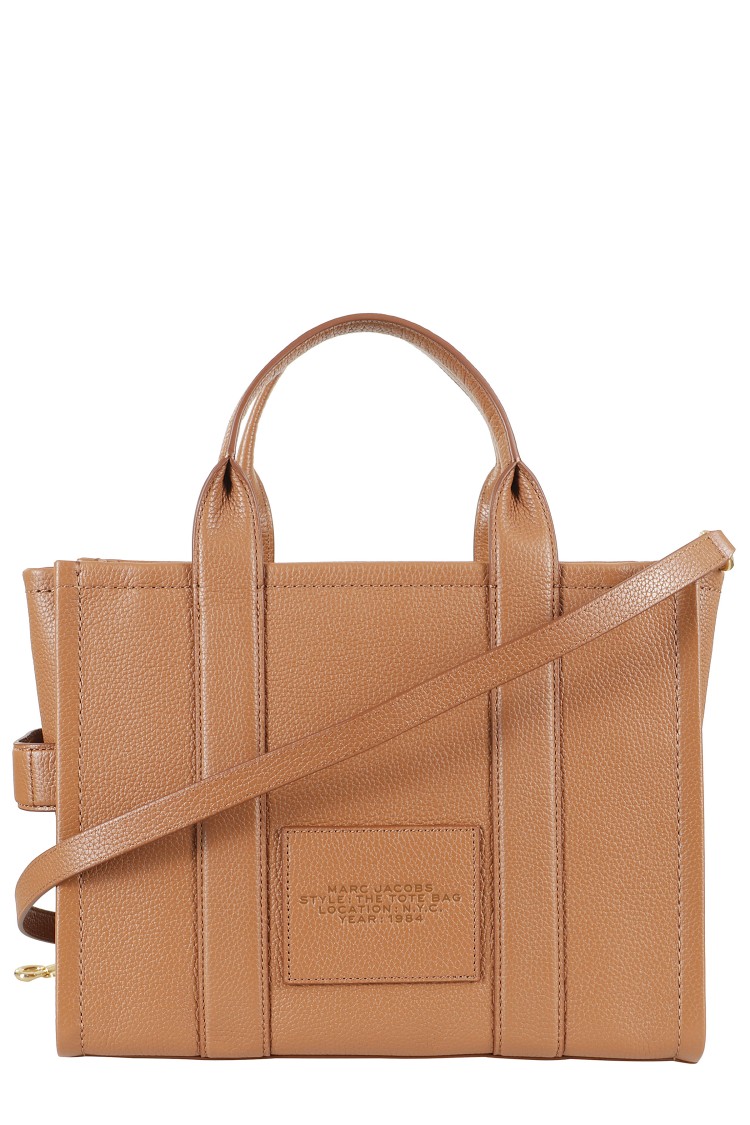 Marc Jacobs Structured Leather Medium Tote With Adjustable Strap In Brown