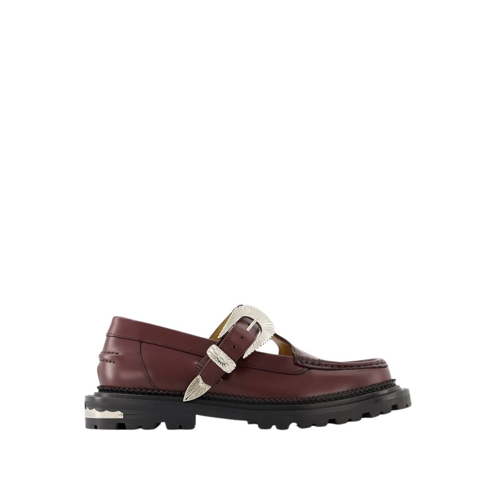 Shop Toga Pulla Aj1278 Loafers - Leather - Burgundy In Black