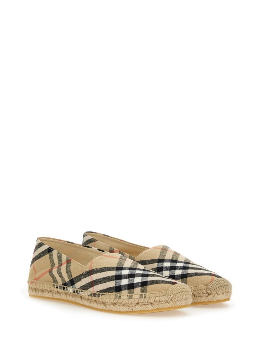 Burberry Canvas Check Pattern Espadrilles With Round Toe
