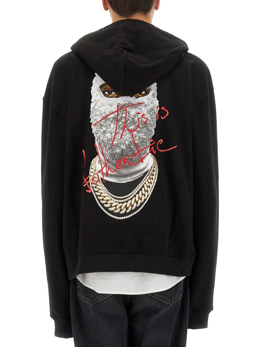 Ih Nom Uh Nit Relaxed Fit Black Hoodie With Graphic Design In Black