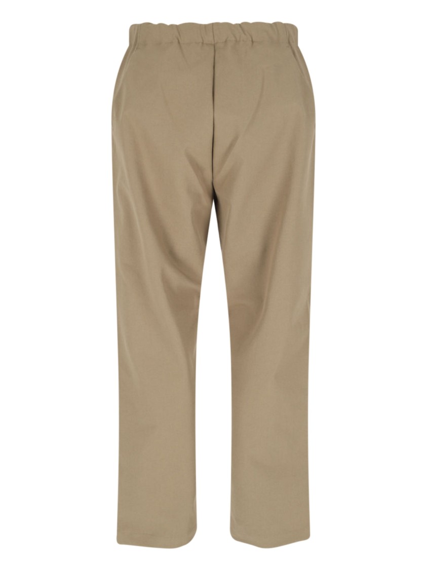GOLDWIN GOLDWIN HIGH-WAISTED BEIGE TROUSERS WITH ADJUSTABLE WAISTBAND