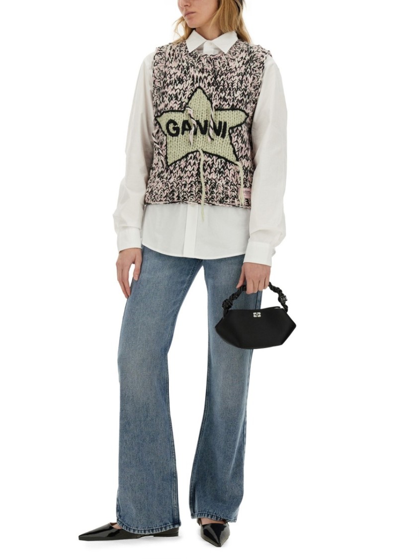 Ganni Woolen Vest With Inl In Multicolor