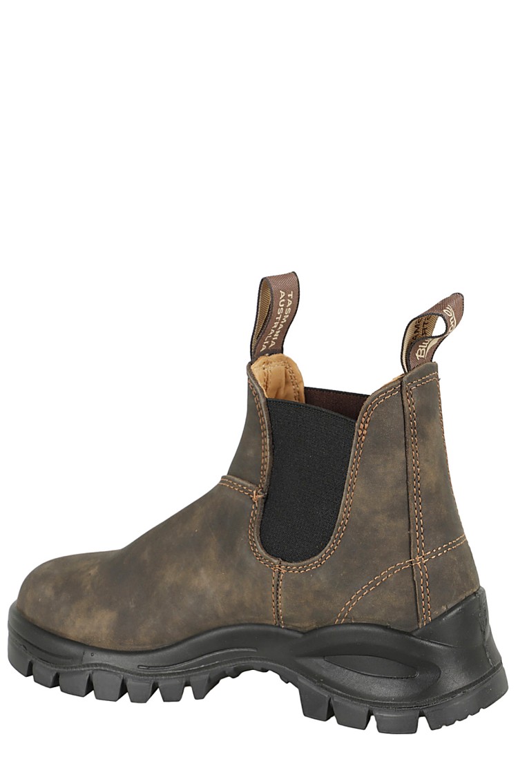 Blundstone High Rubber Sole Brown Leather Boot In Brown