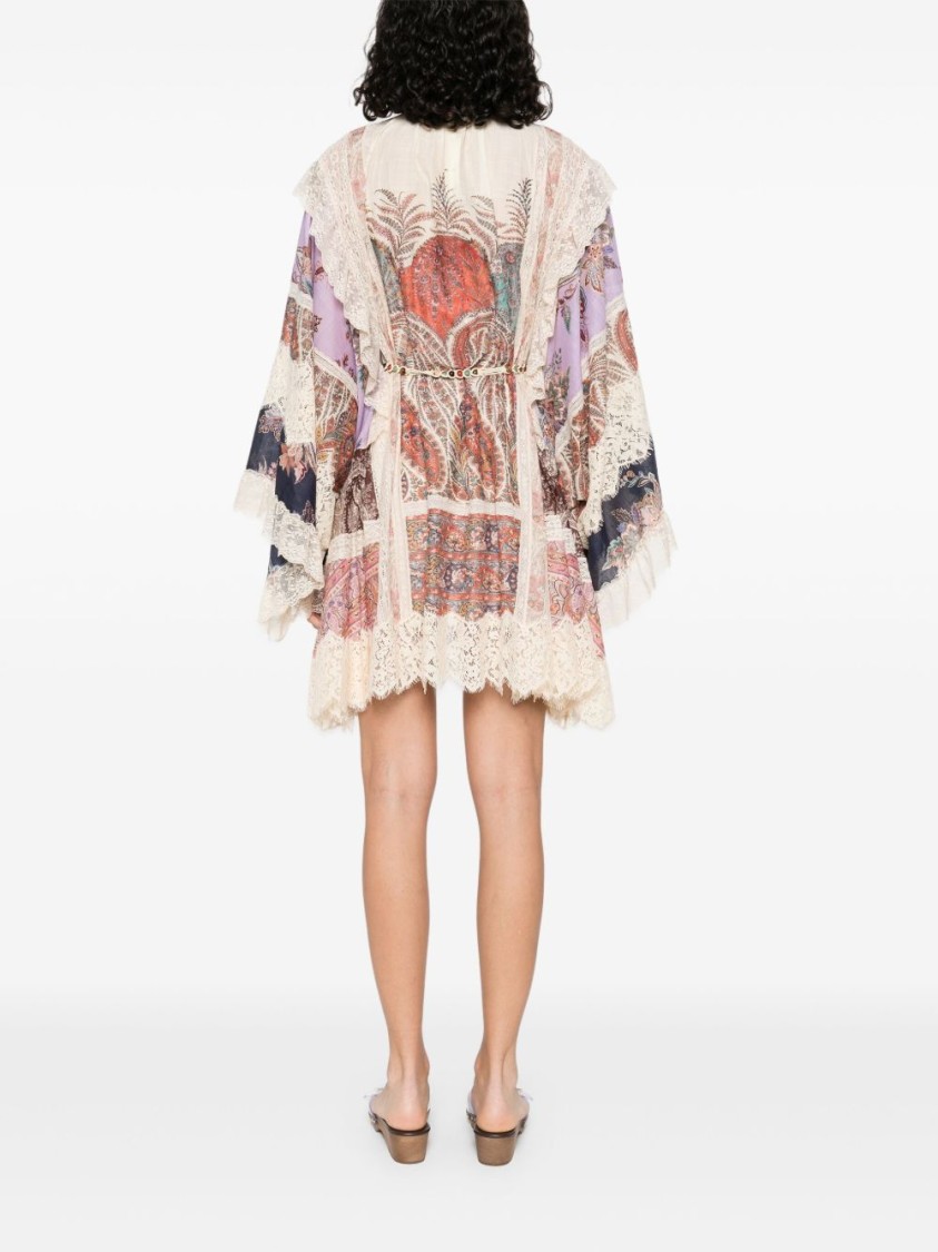 Zimmermann Rhiannon Billow Mini Dress In Neutral