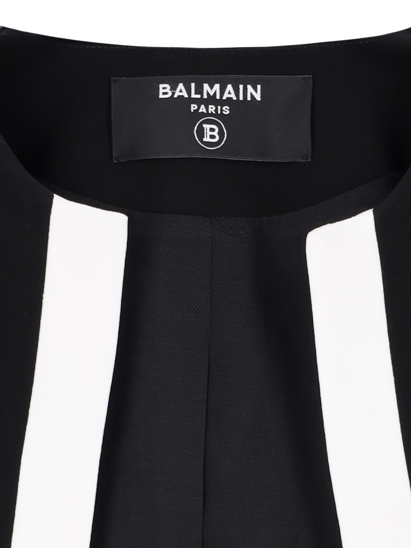 Balmain Panel Cropped Jacket Gold Buttons Sleeves
