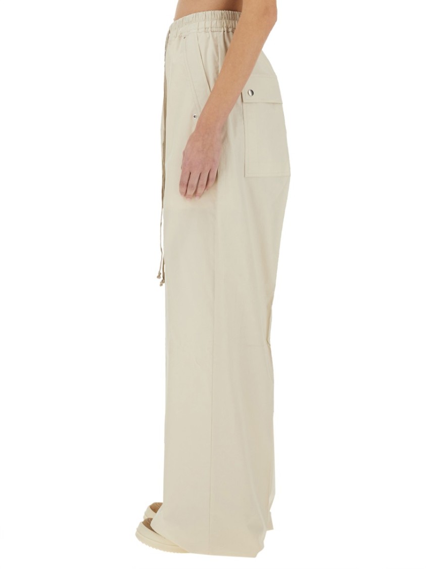 Rick Owens Trousers Wide Leg Elastic Waistband In Neutrals