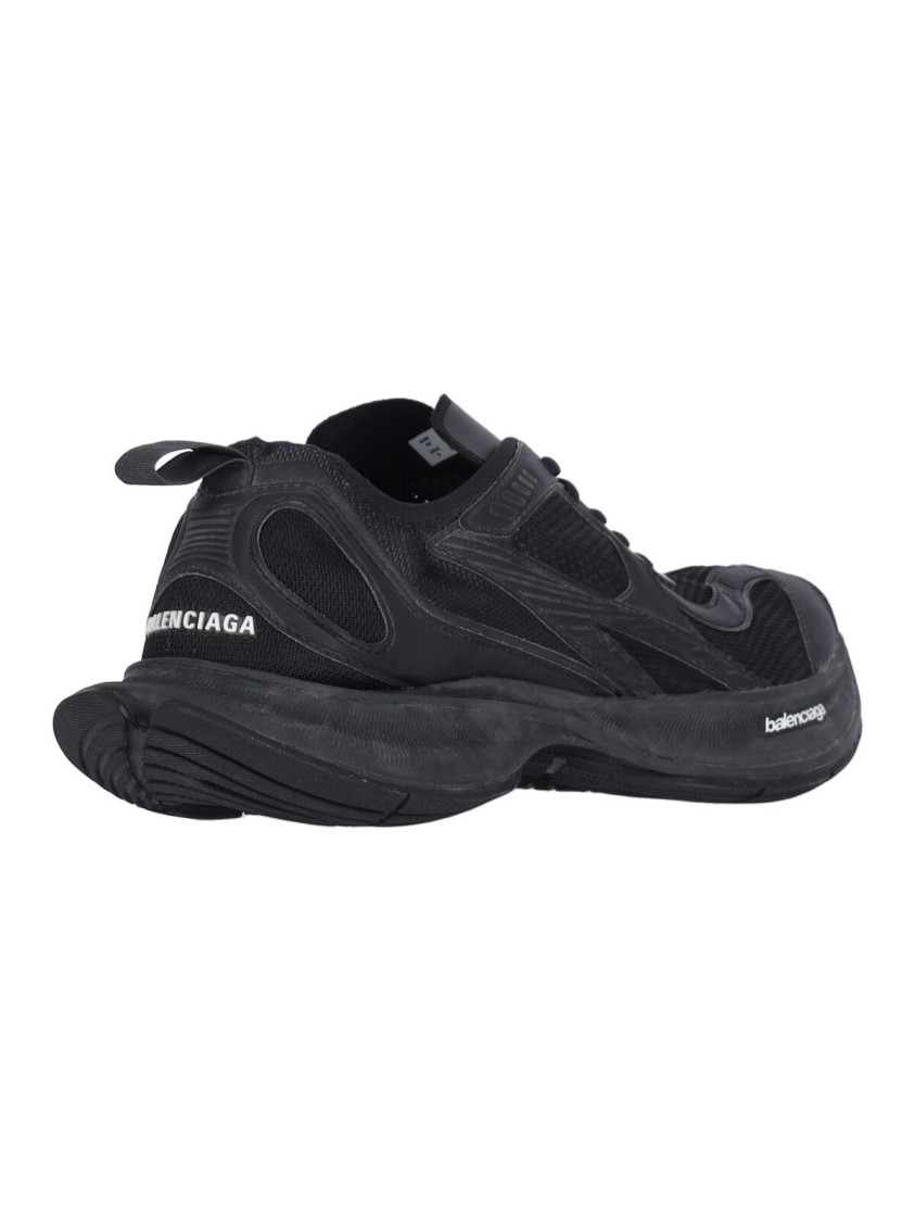 Balenciaga Black Mesh And Rubber Circuit Sneakers In Black