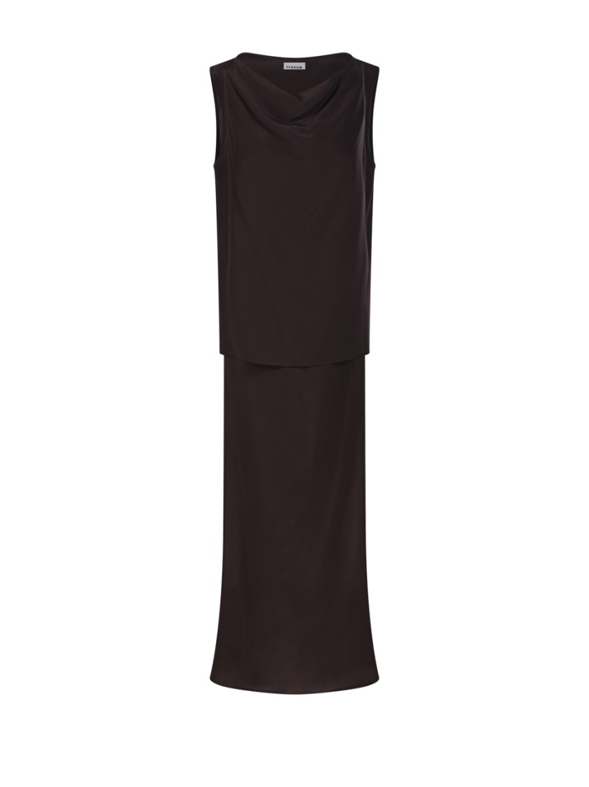 P.a.r.o.s.h Parosh Sleeveless Silk Blouse With Draped Neckline In Black