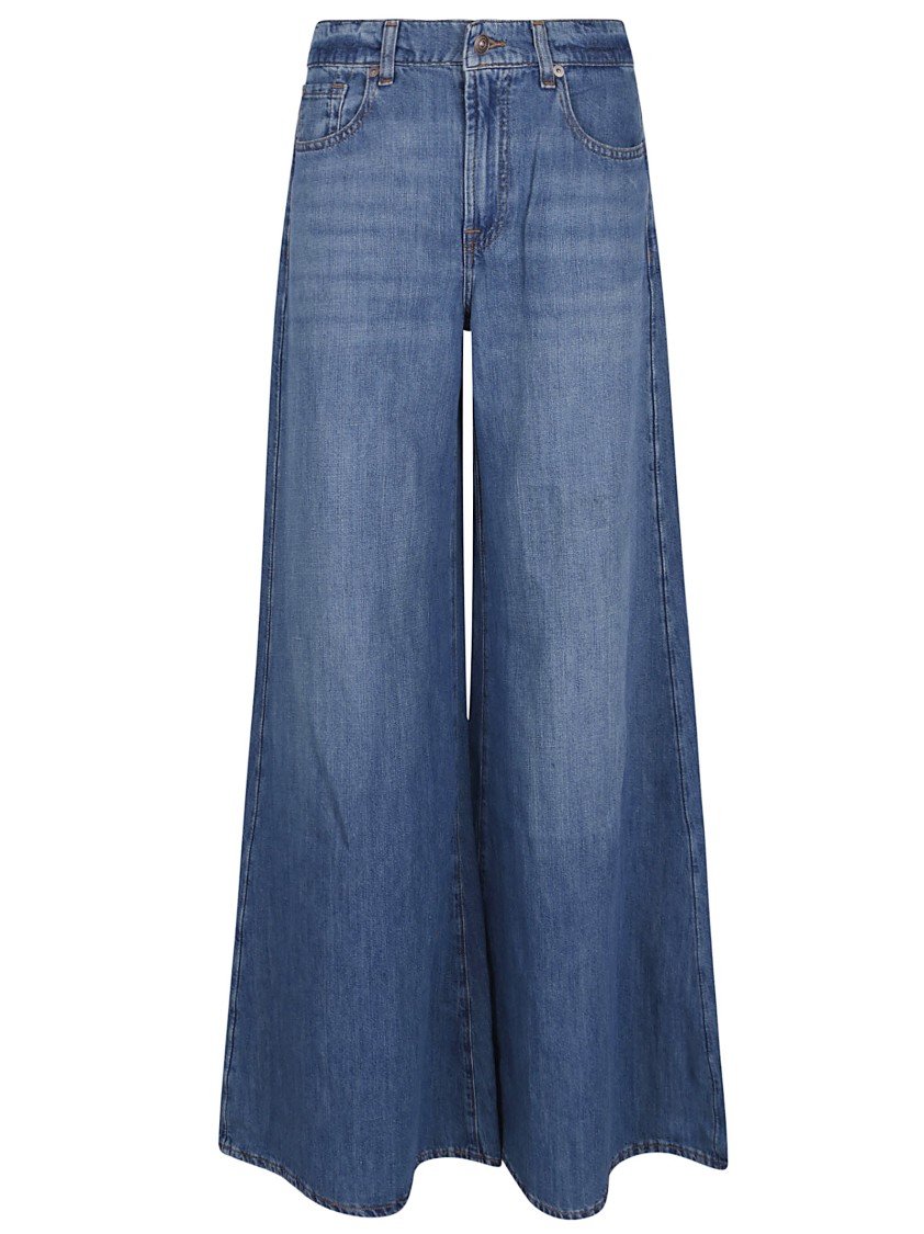 7 For All Mankind Willow Wide Jeans In Blue