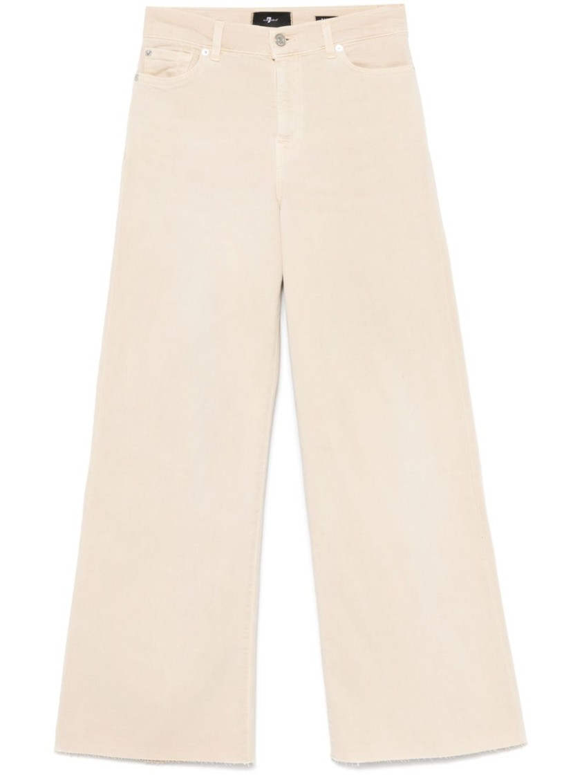 7 For All Mankind Wide-leg Jeans With High Waist In Neutral