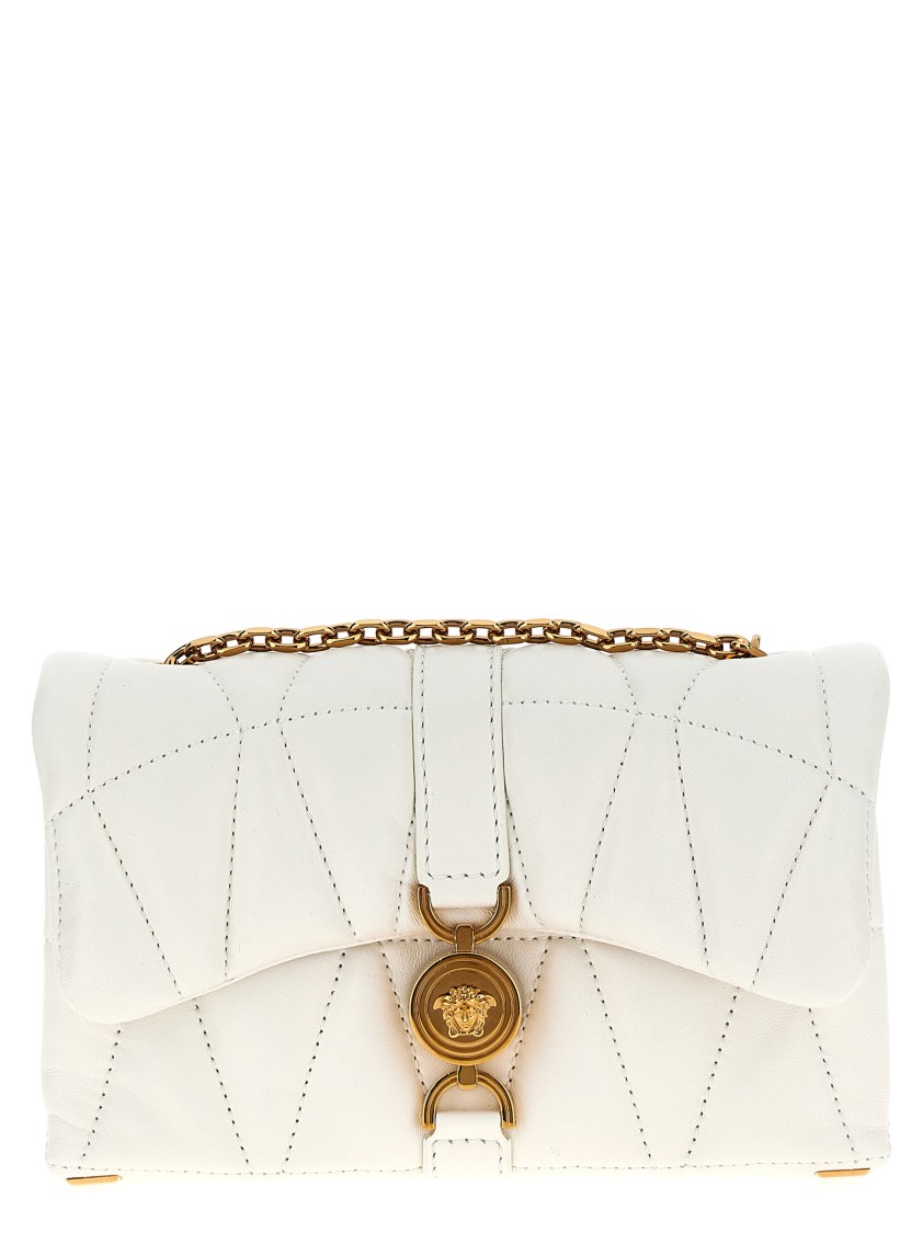 Versace 'mini Kleio' Crossbody Bag In White