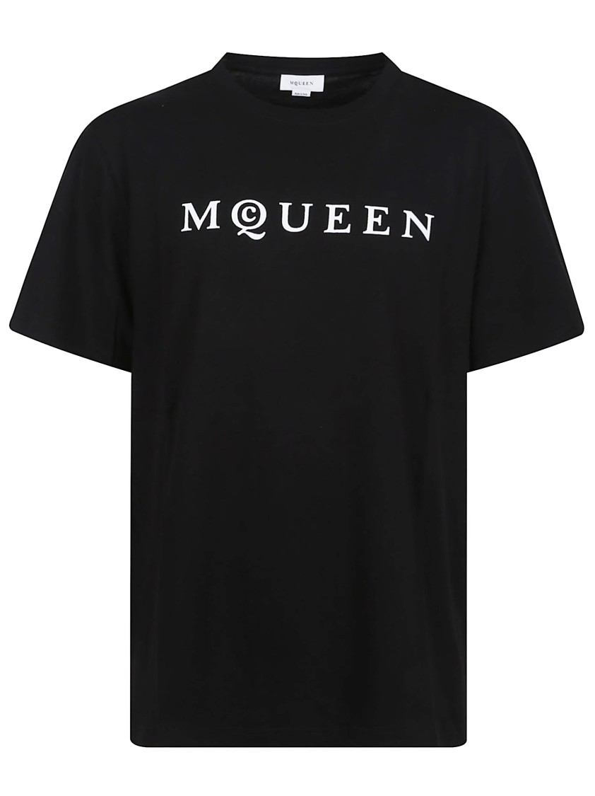 Shop Alexander Mcqueen Regular Fit Black Cotton T-shirt