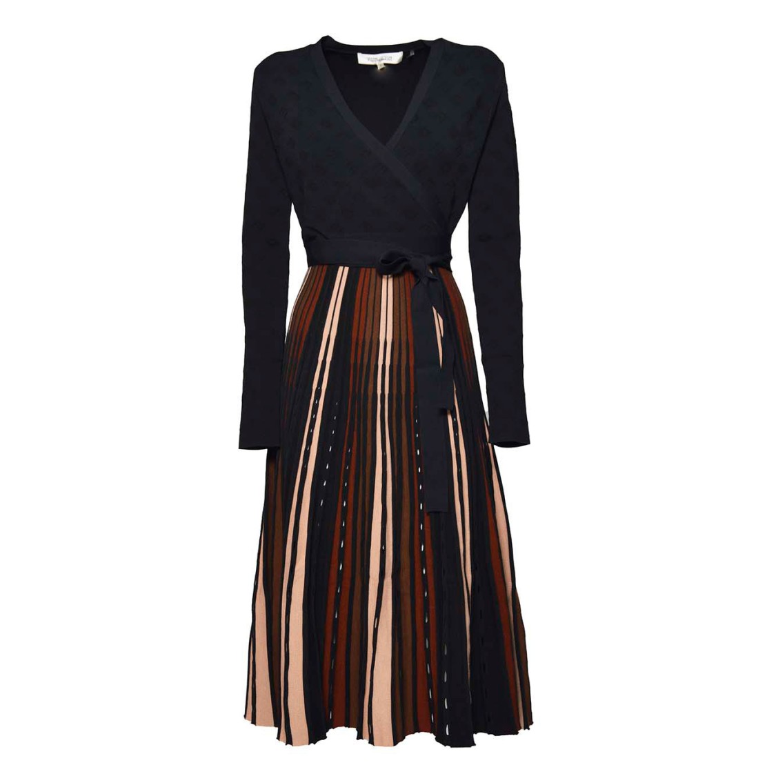 Diane Von Furstenberg Midi Wrap Dress In Black