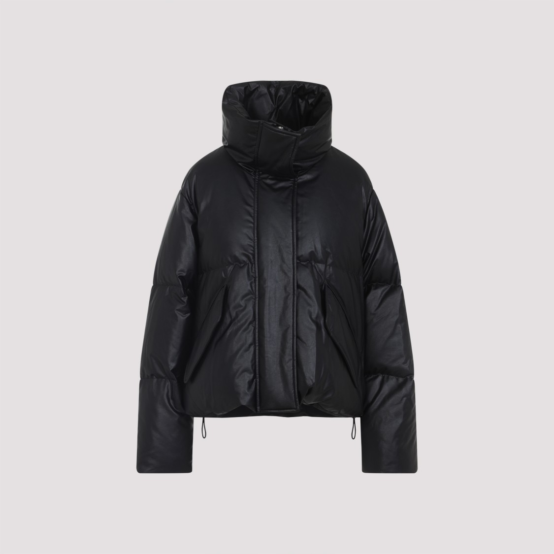 Mm6 Maison Margiela Pleather Puffer Jacket In Black