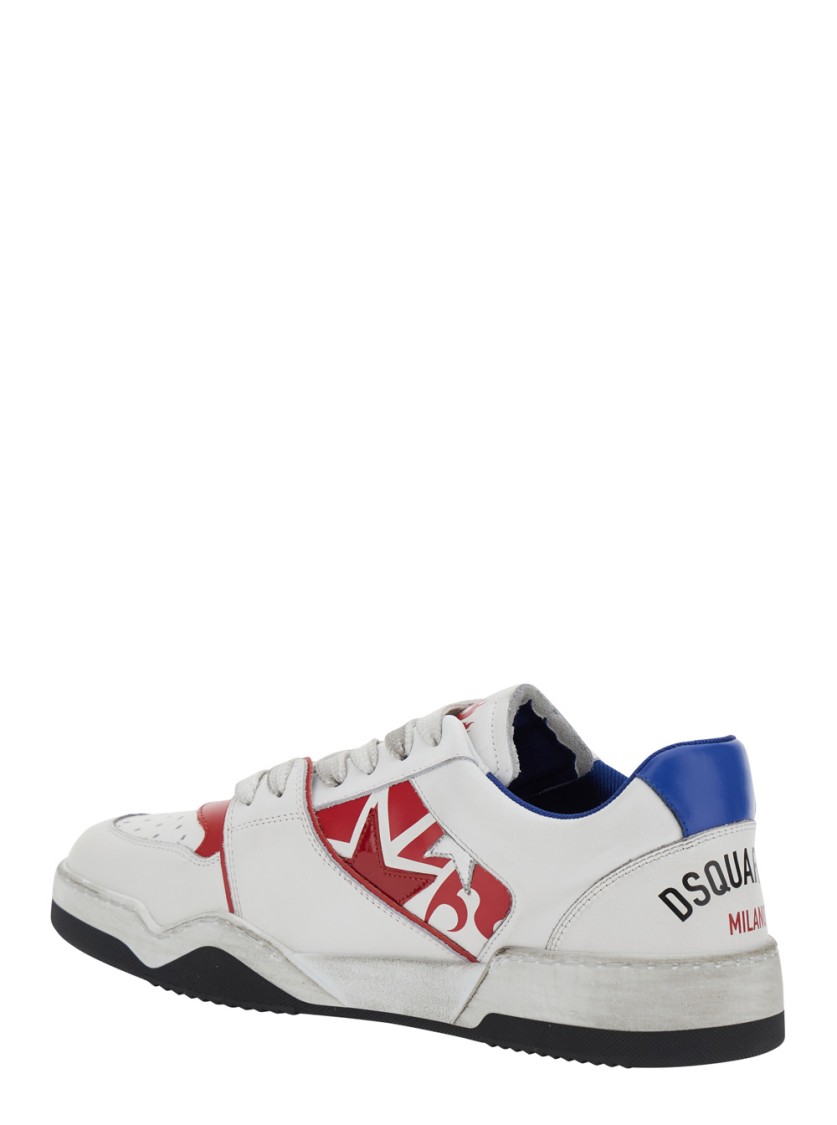 Shop Dsquared2 White Sneakers With Distressed Effect