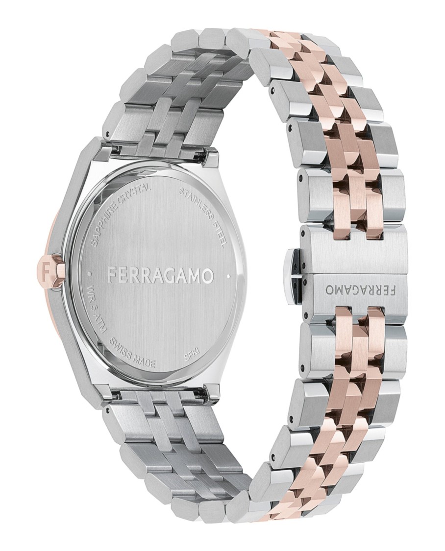 Ferragamo Vega New Diamond Watch In Metallic