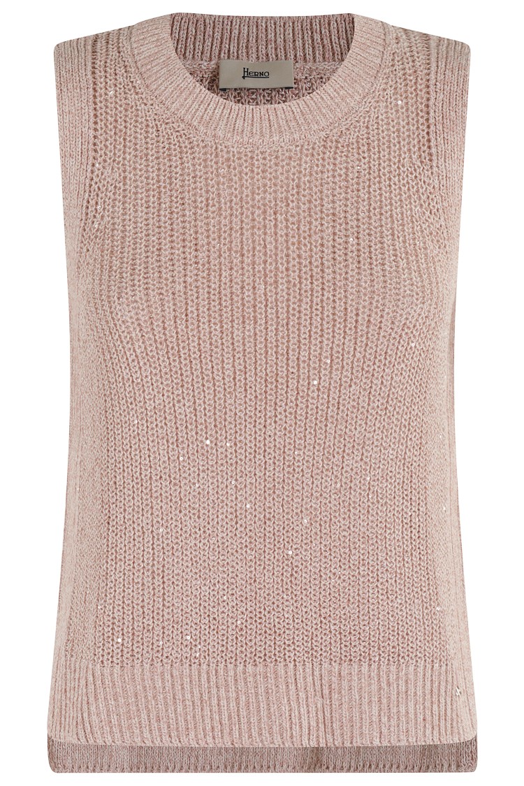 Herno Sleeveless Lightweight Top With Sequins