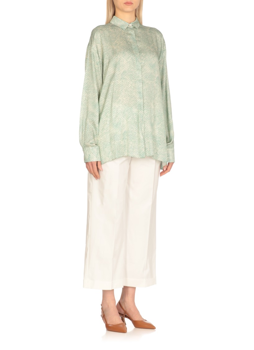 Shop Pt Torino Aqua Green Viscose Shirt