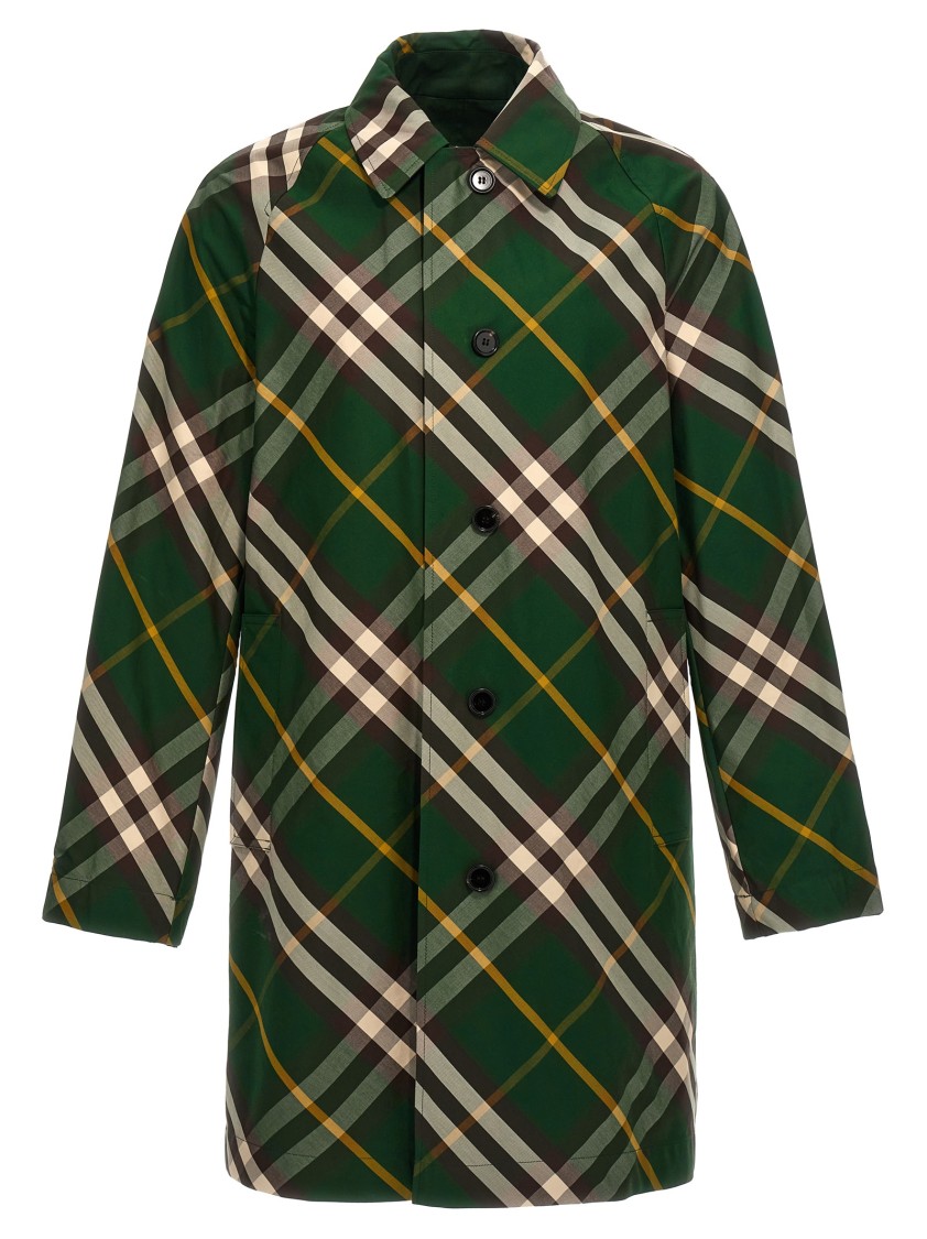 Burberry Reversible Gabardine Overcoat Long Sleeves In Multi