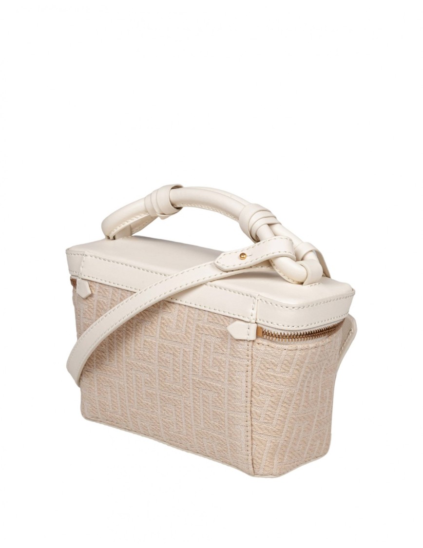 Balmain B-army Jacquard Canvas Pouch, Natural Color In Neutral