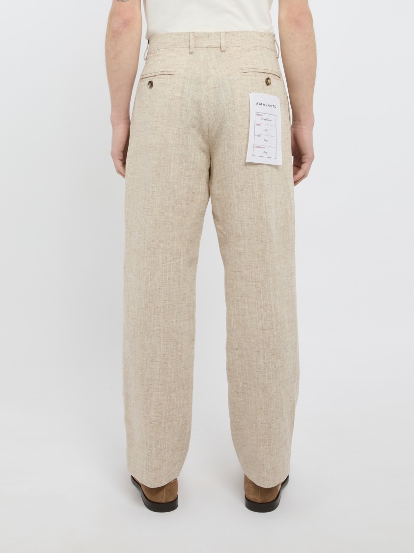 AMARANTO AMARANTO REFINED STRAIGHT-LEG AMARANTO TROUSERS IN BEIGE