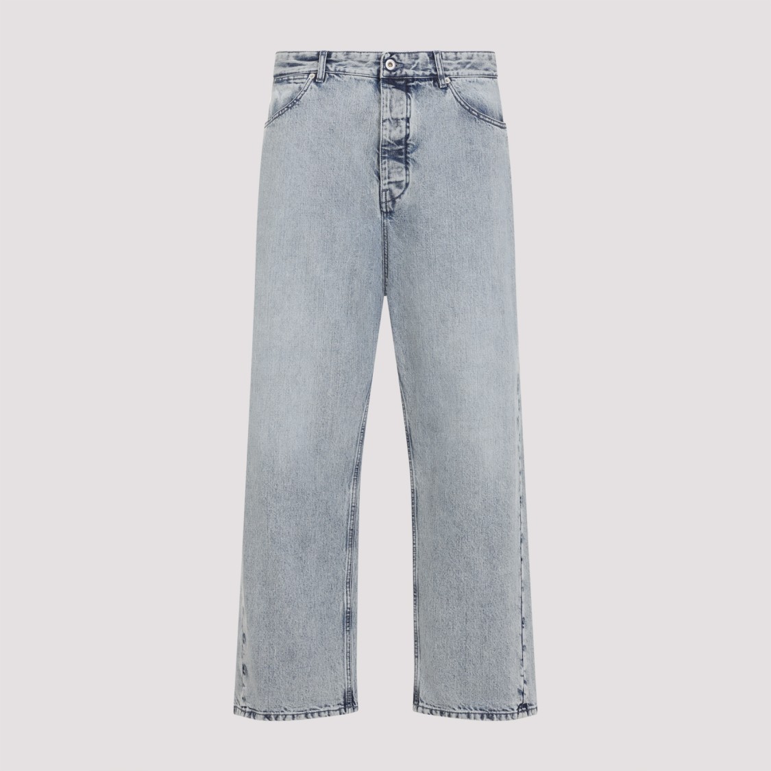 Jil Sander Antartic Blue Cotton 183 Aw 23 Treated Trousers In Gray