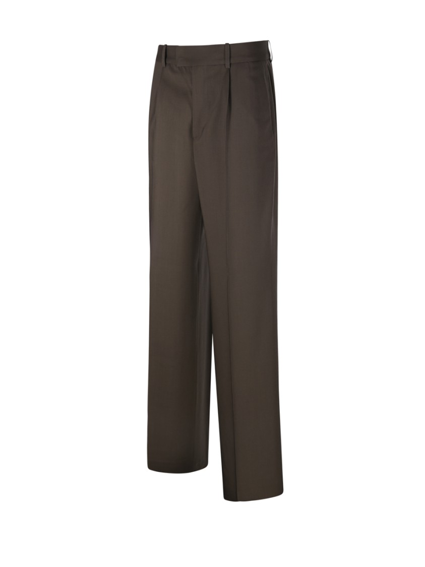 Shop Rohe Róhe Relaxed Single Pleated Trouser In Brown