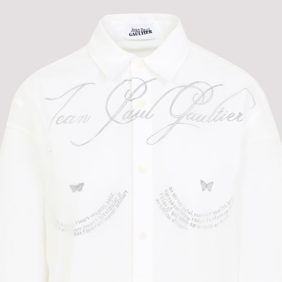 Shop Jean Paul Gaultier Classic Button-up Shirt With Artistic Embroidery In White
