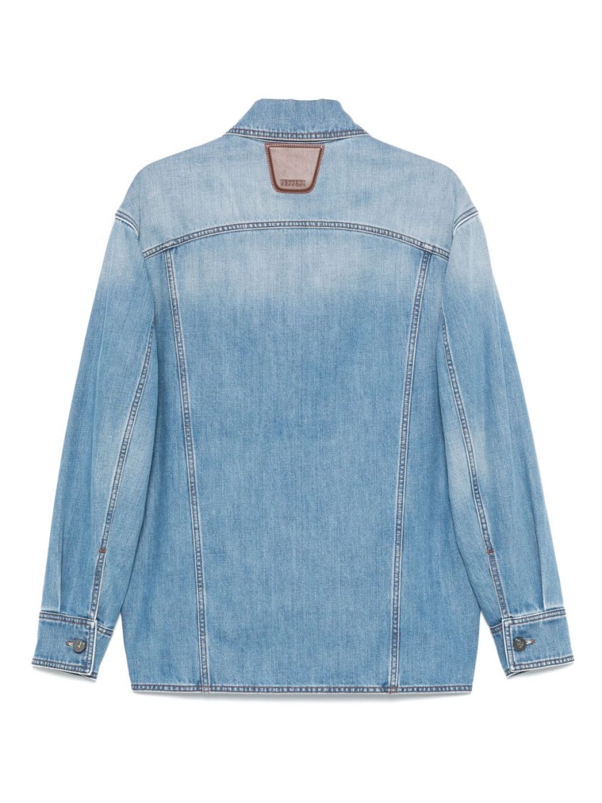Ferrari Blue Long Sleeves Denim Shirt