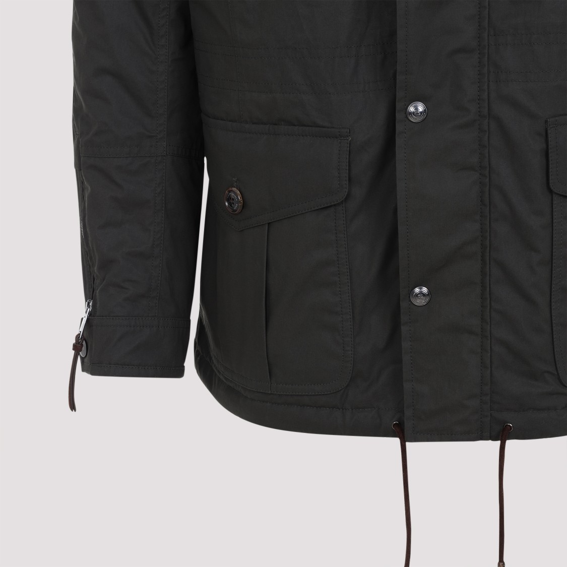 Ralph Lauren X Purple Label Military-inspired Coat With Adjustable Drawstrings In Black
