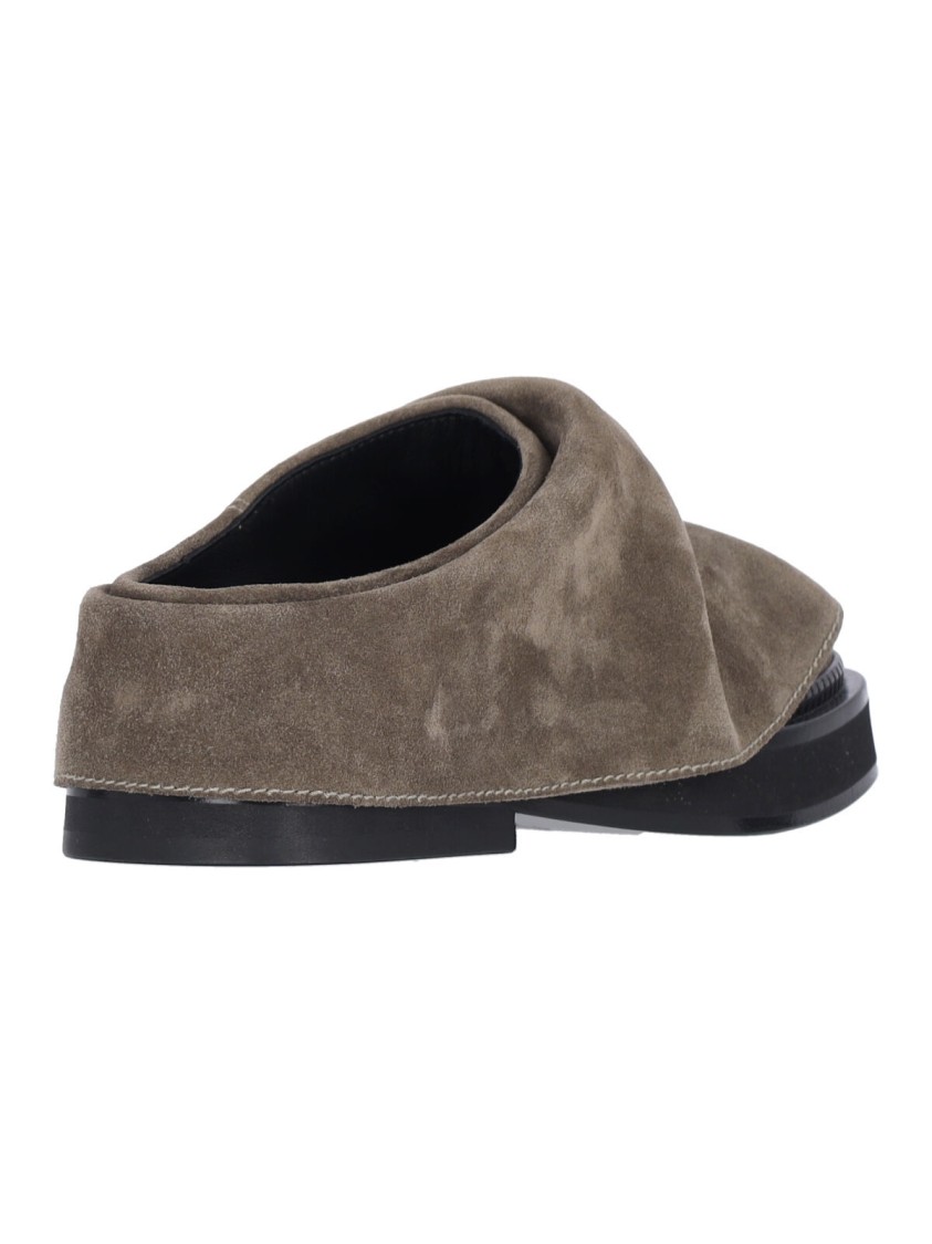 Shop Attico The "mini Robin" Mules – Taupe Suede