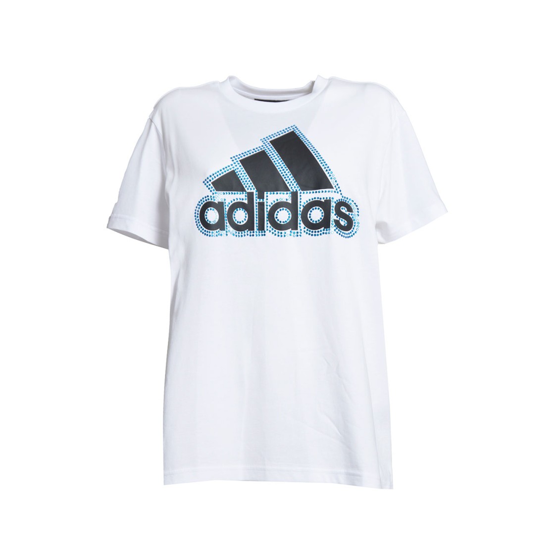 Caban Romantic X Adidas White Cotton T-shirt Swarovski Applications