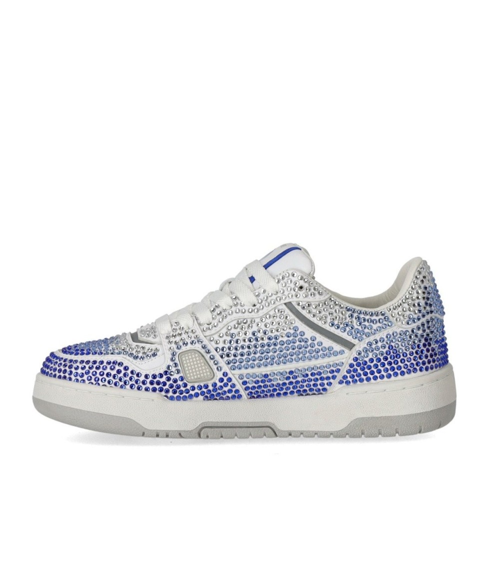 CRIME LONDON CRIME LONDON OFF COURT OG BLUE SNEAKER WITH RHINESTONES 