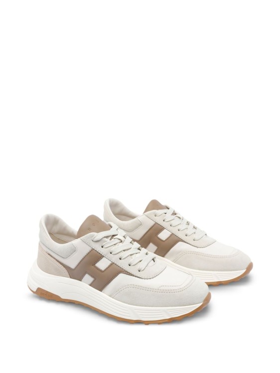 【関税込み】H667 Sneakers - Hogan - Leather - Beige Hogan Beige Leather With Textured Upper And Sporty