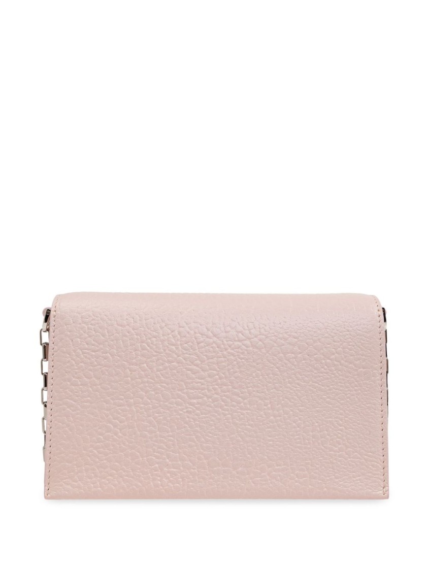 Alexander Mcqueen Lambskin Crossbody Bag With Metal Bar Accent In Pink