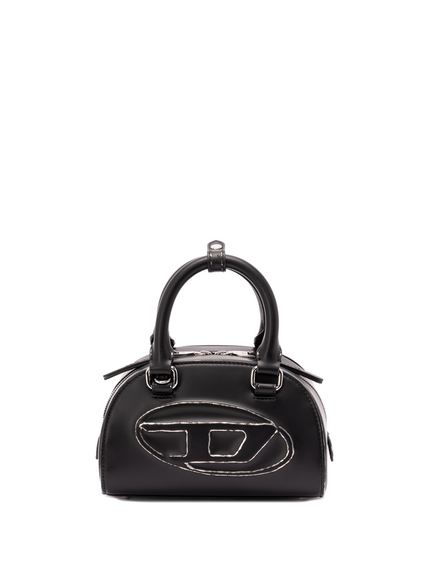 Diesel Womens T8013 1dr Dome Leather Cross-body Bag In Black